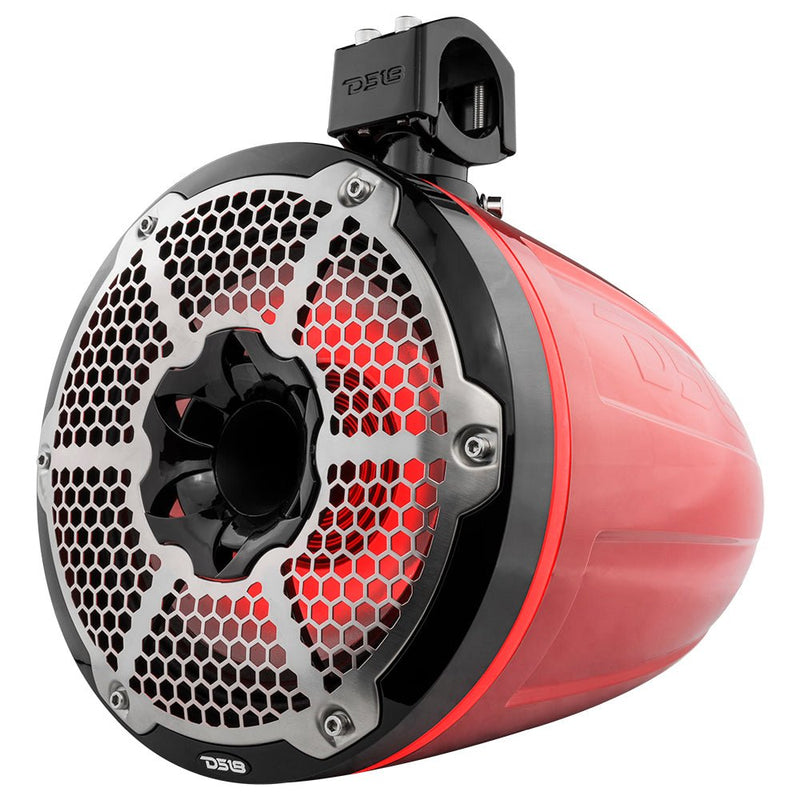 Load image into Gallery viewer, NXL 10" Neodymium Marine and Powersports Towers with Built-in Passive Radiator, 1" Driver and LED RGB Lights 300 Watts Rms -Red