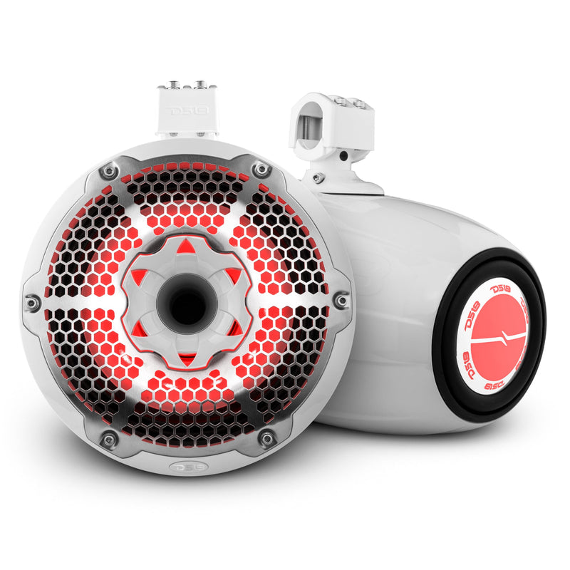 Load image into Gallery viewer, NXL 10" Neodymium Marine and Powersports Towers with Built-in Passive Radiator, 1" Driver and LED RGB Lights 300 Watts Rms -White