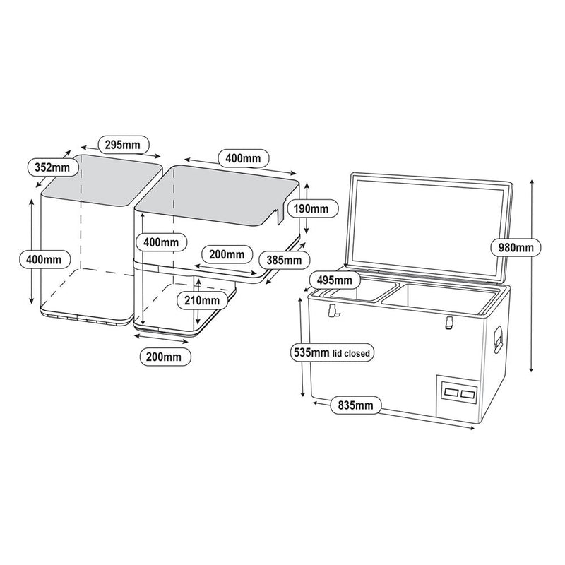 Load image into Gallery viewer, 90L Legacy Smart QC Fridge/Freezer
