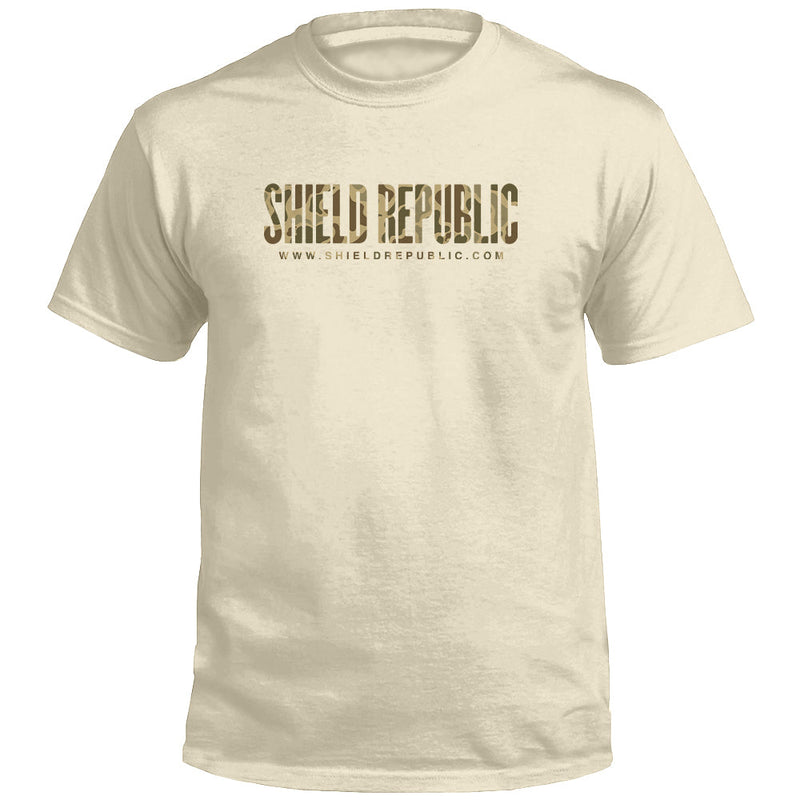 Load image into Gallery viewer, Shield Republic Duck Camo Banner Text (Front)