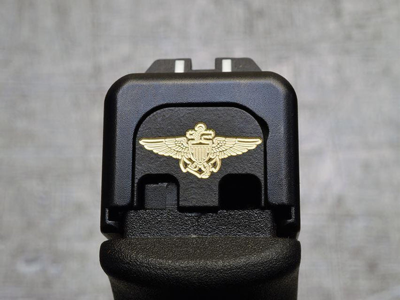 Load image into Gallery viewer, Milspin Custom Engraved NAVY Glock Slide Back Plates (Most Popular)