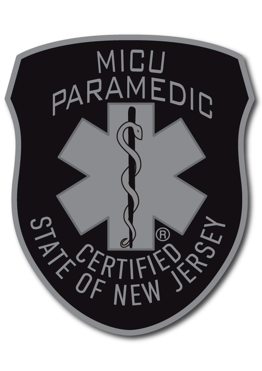 SUBDUED NEW JERSEY (NJ) PARAMEDIC (MEDIC) PATCH WINDOW DECAL
