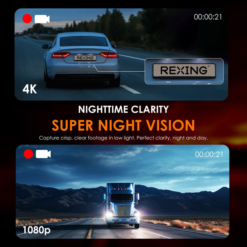 Load image into Gallery viewer, Rexing - V1P Flex X4 4K WiFi Dual Dash Cam - Black