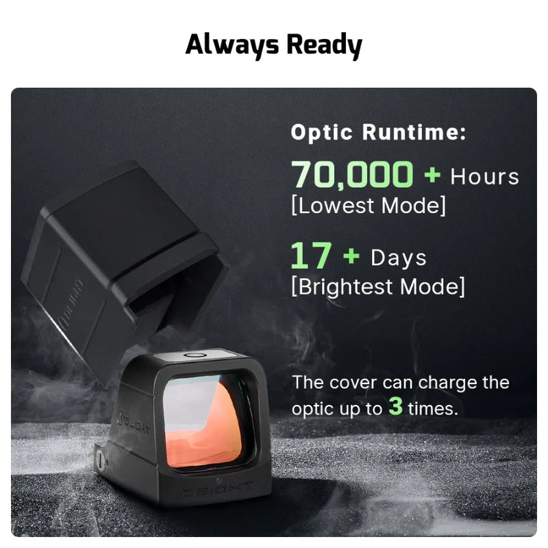 Load image into Gallery viewer, OLIGHT OSIGHTGN Osight 3 MOA with Magnetic Charging Cover - Green 3 MOA Dot - Black