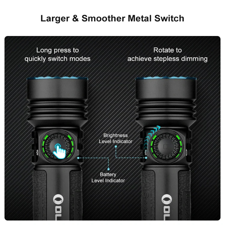 Load image into Gallery viewer, OLIGHT SEEKER4PROMTBKCW Seeker 4 Pro High Power Flashlight -Matte Black CW(5700~7000K)