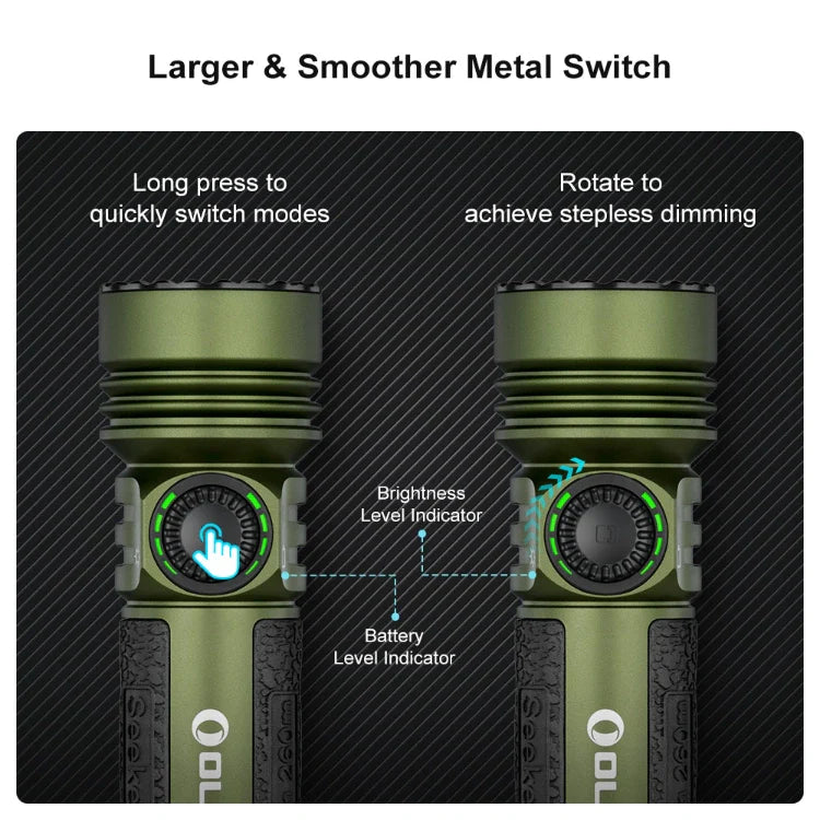 Load image into Gallery viewer, OLIGHT SEEKER4PROODG Seeker 4 Pro High Power Flashlight - OD Green CW(5700~7000K)