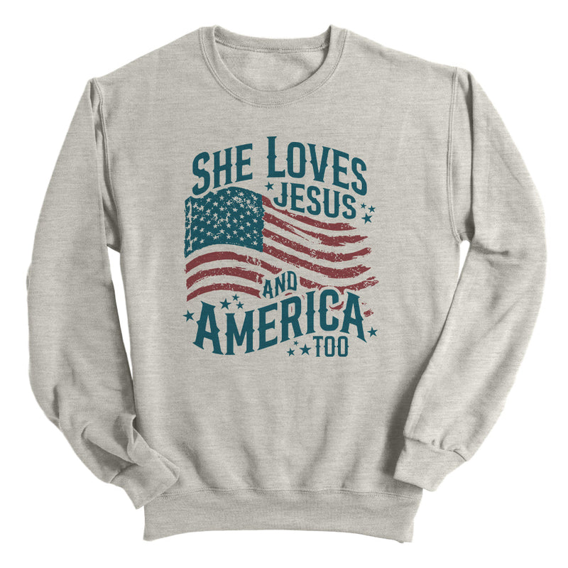 Load image into Gallery viewer, She Loves Jesus And America Too (Front)