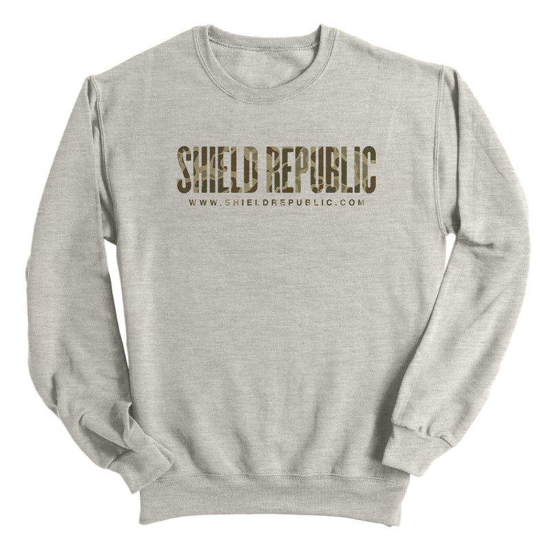 Load image into Gallery viewer, Shield Republic Duck Camo Banner Text (Front)