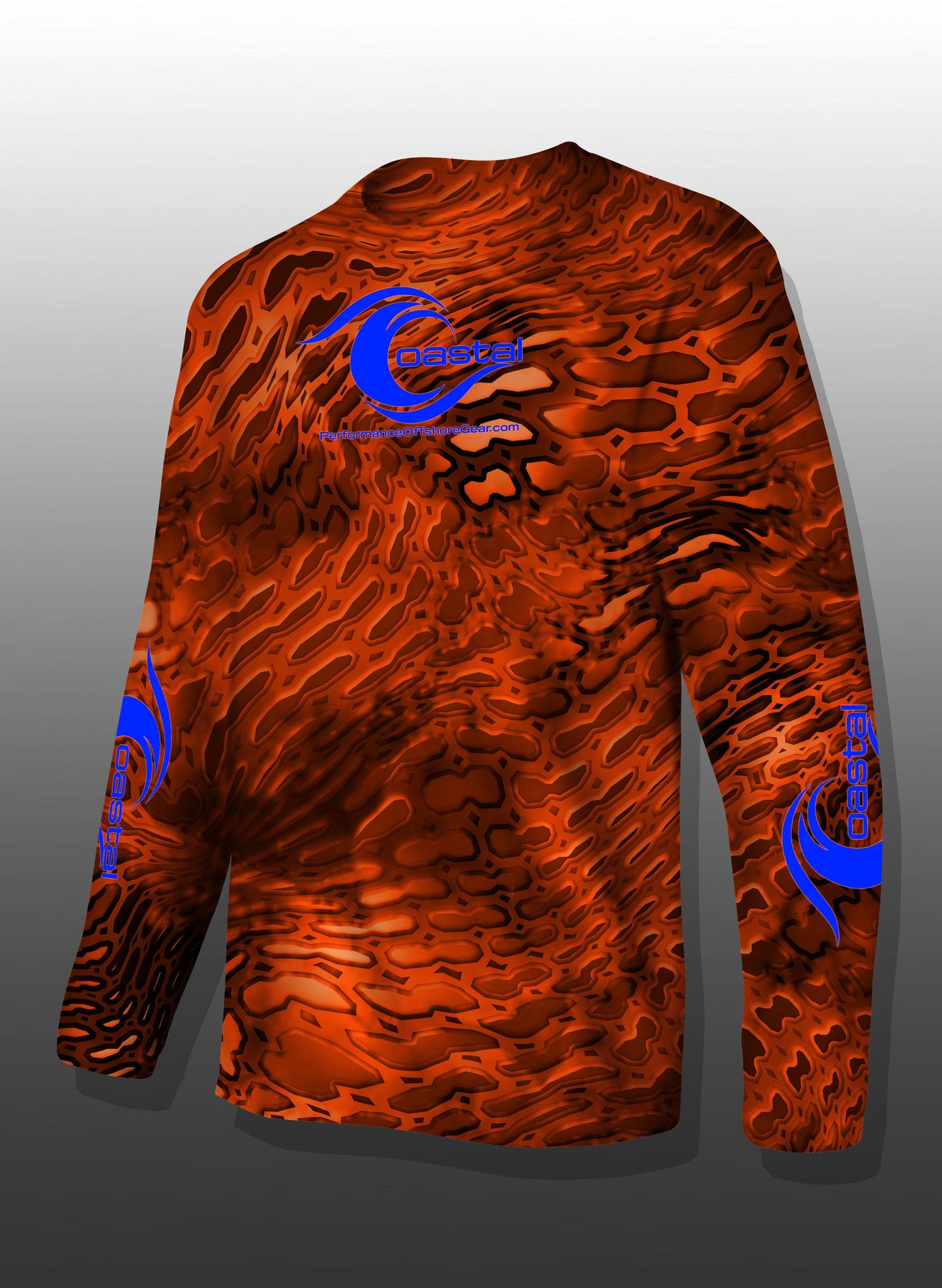 Coastal Orange Camo Performance Long Sleeve T-shirt