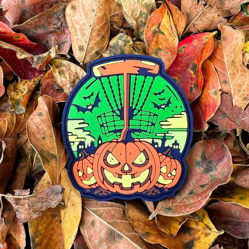 Load image into Gallery viewer, Halloween 2025 Pumpkin Basket - Orange - Disc Golf PVC Patch - Hook And Loop