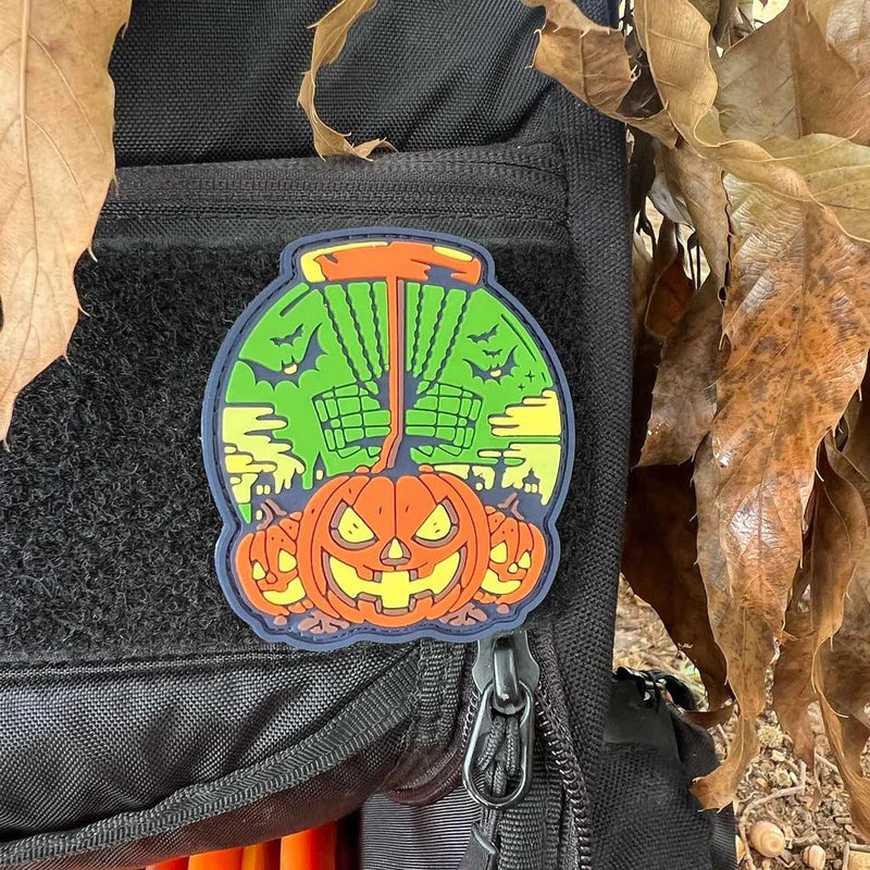 Load image into Gallery viewer, Halloween 2025 Pumpkin Basket - Orange - Disc Golf PVC Patch - Hook And Loop