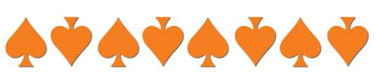 ORANGE REFLECTIVE ACE OF SPADE HELMET DECAL 8 PACK