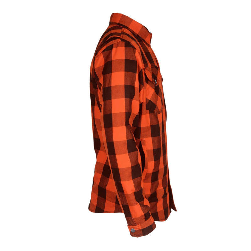 Load image into Gallery viewer, Protective Flannel Shirt - Orange and Black Checkered