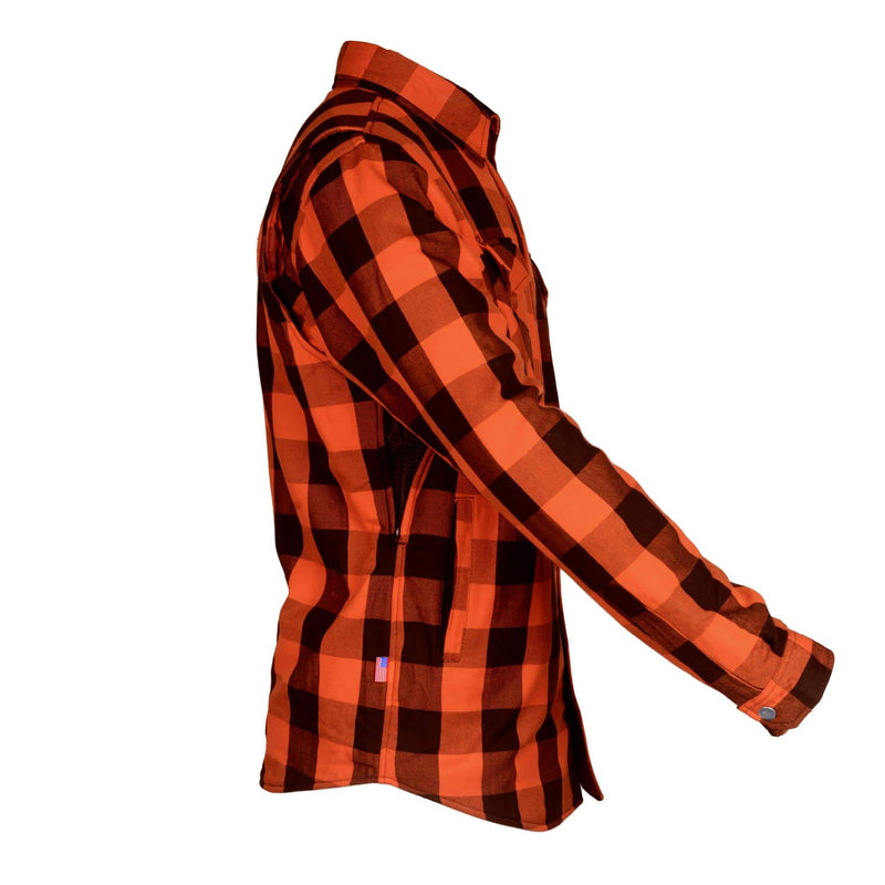 Load image into Gallery viewer, Protective Flannel Shirt - Orange and Black Checkered