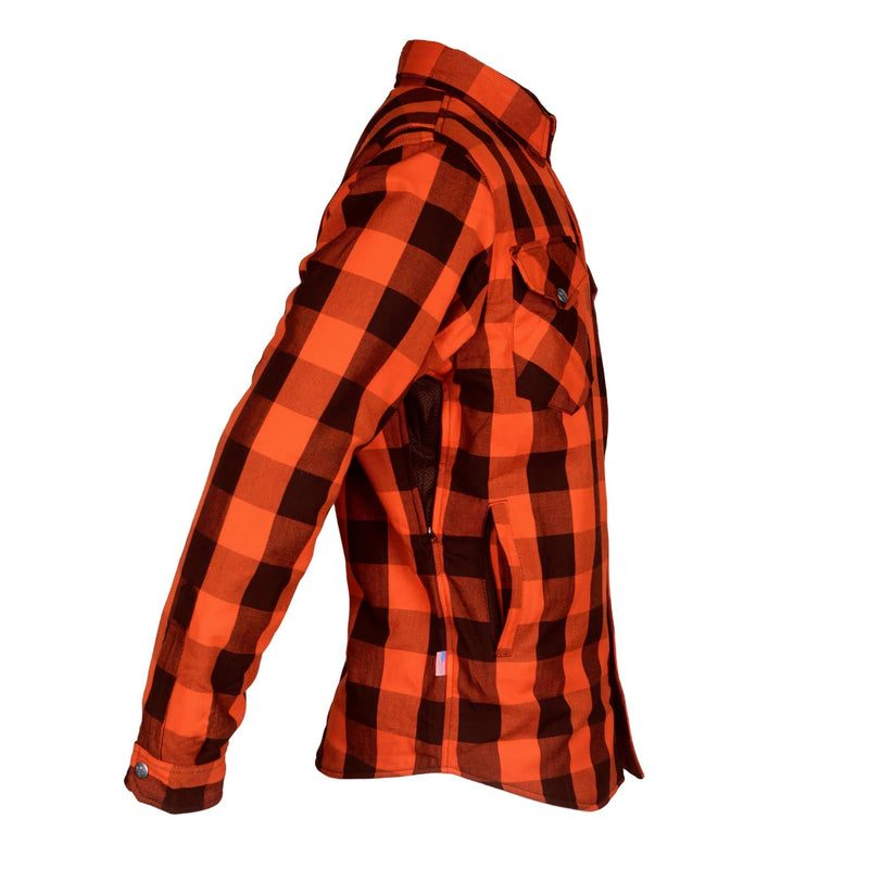 Load image into Gallery viewer, Protective Flannel Shirt - Orange and Black Checkered