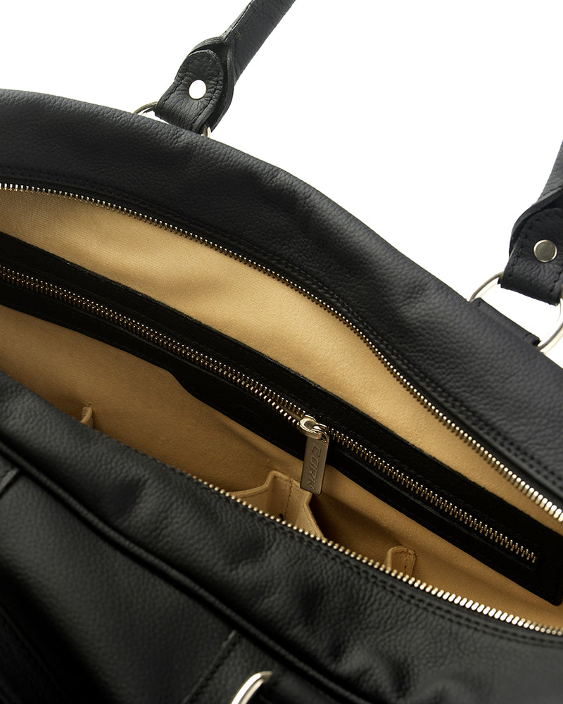 Load image into Gallery viewer, Vintage Leather Handbag Black/Silver