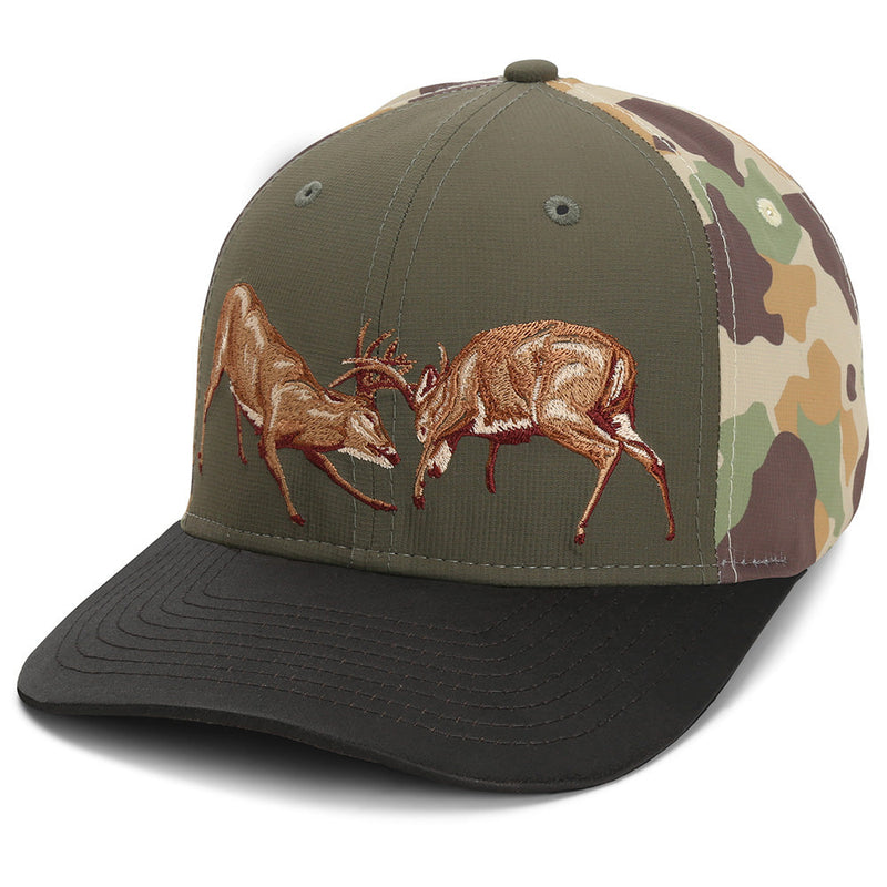 Load image into Gallery viewer, Fighting Deer Rut Cap 6-Panel Riverside Wax Cloth Visor