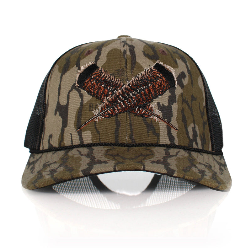 Load image into Gallery viewer, Mossy Oak Bottomland Turkey Feather Meshback Cap