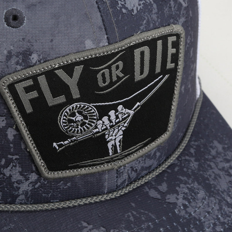 Load image into Gallery viewer, Fly or Die Hat Fly Fishing Mesh Back Rope Cap