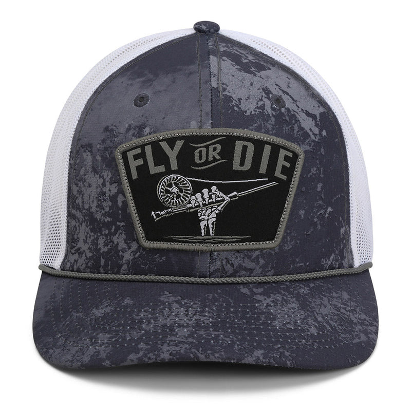 Load image into Gallery viewer, Fly or Die Hat Fly Fishing Mesh Back Rope Cap