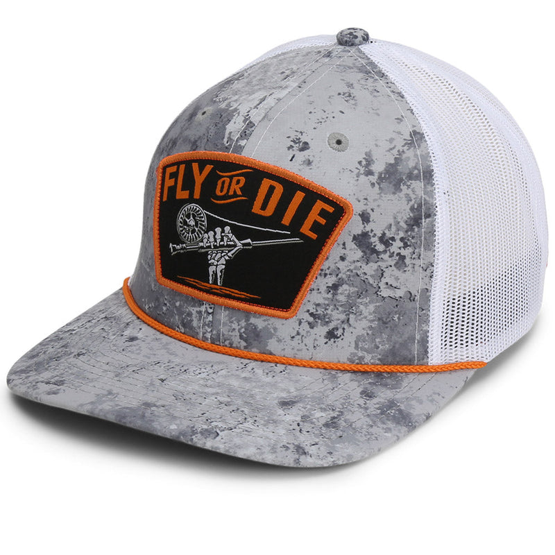 Load image into Gallery viewer, Fly or Die Hat Fly Fishing Mesh Back Rope Cap