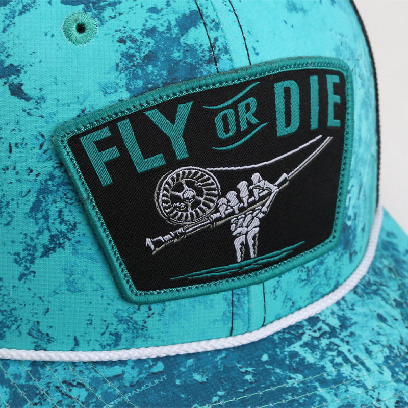 Load image into Gallery viewer, Fly or Die Hat Fly Fishing Mesh Back Rope Cap