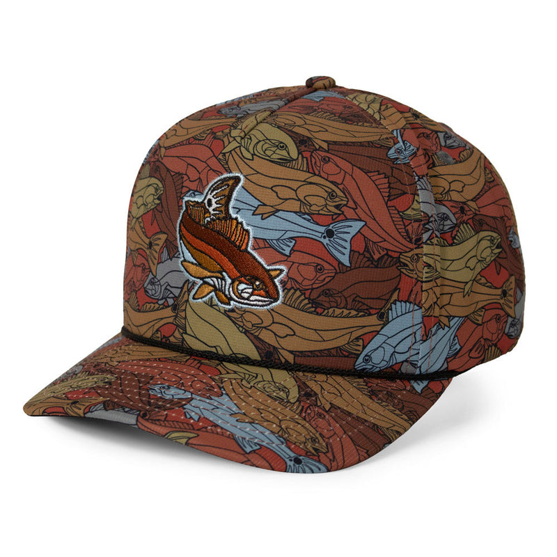 Load image into Gallery viewer, Redfish Stained Glass 5-Panel Trucker Rope Cap