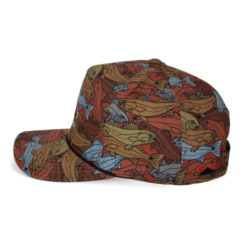 Load image into Gallery viewer, Redfish Stained Glass 5-Panel Trucker Rope Cap