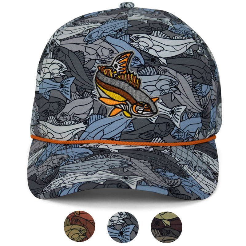 Load image into Gallery viewer, Redfish Stained Glass 5-Panel Trucker Rope Cap