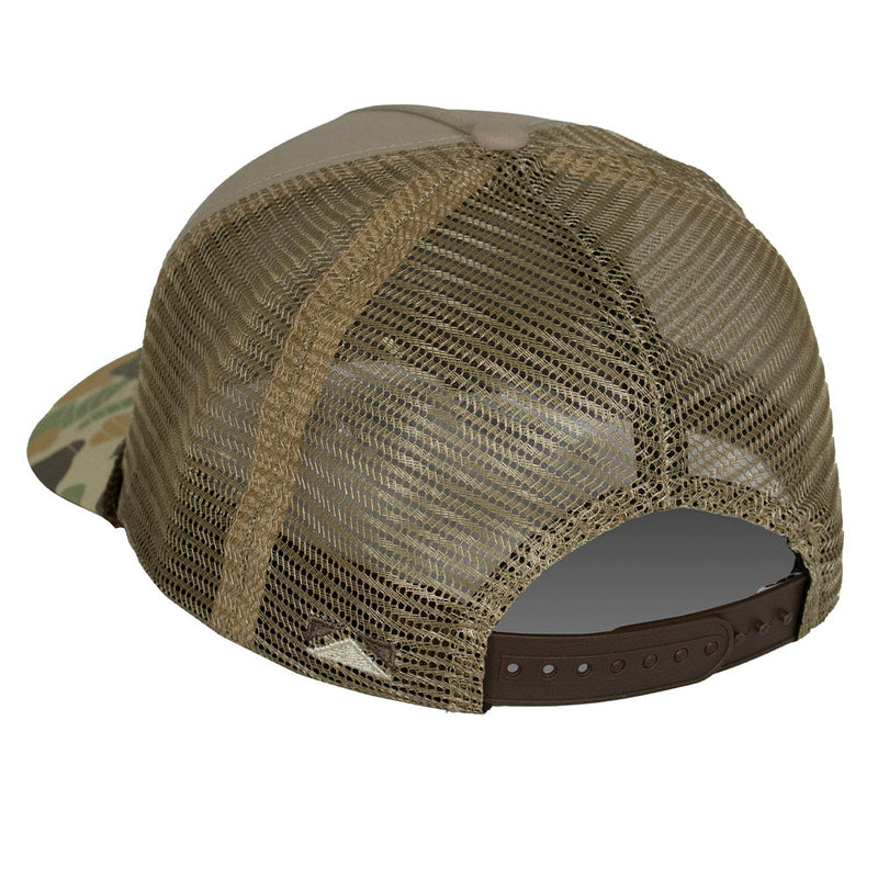 Load image into Gallery viewer, Mallard Drake Pair Old School Camo 5-Panel Trucker