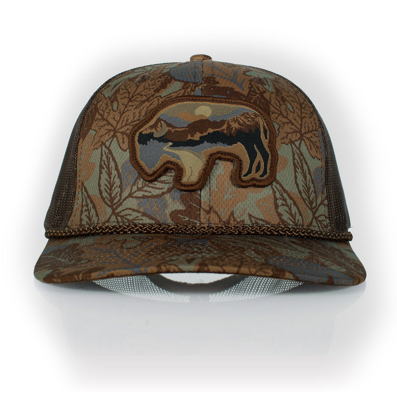 Load image into Gallery viewer, Sunset Bison Buffalo Meshback Rope Cap
