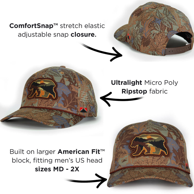 Load image into Gallery viewer, Sunset Bear Cloud Texture 5-Panel Rope Cap