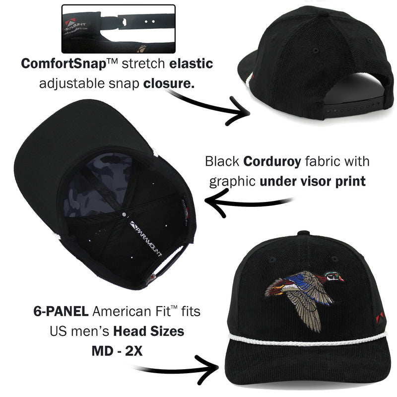 Load image into Gallery viewer, Corduroy Wood Duck 6-Panel Performance Cap