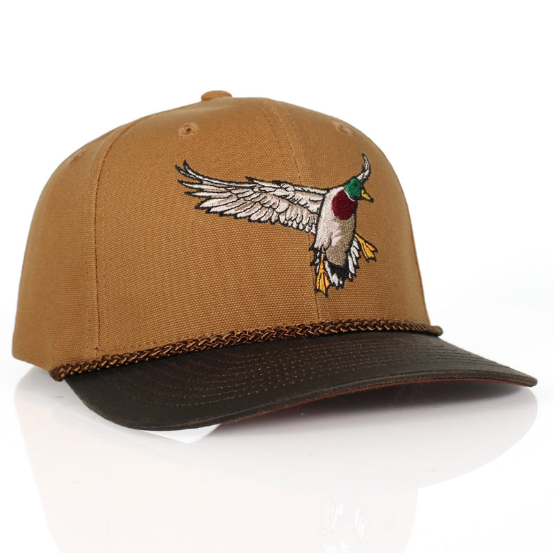 Load image into Gallery viewer, Canvas Mallard Drake Duck Hat with Wax Cloth Visor