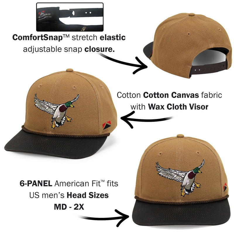 Load image into Gallery viewer, Canvas Mallard Drake Duck Hat with Wax Cloth Visor