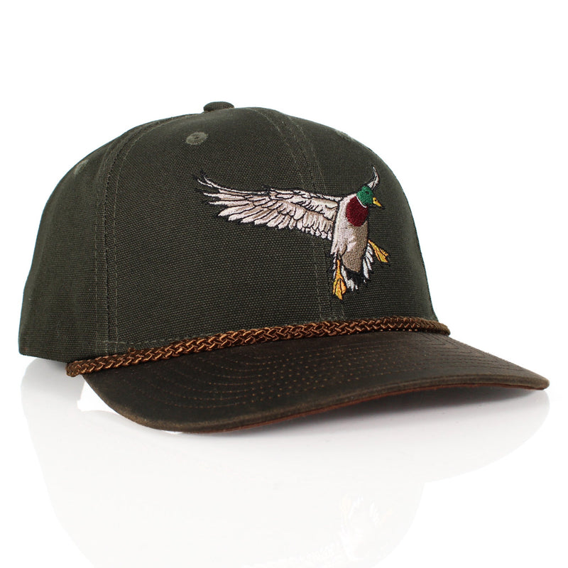 Load image into Gallery viewer, Canvas Mallard Drake Duck Hat with Wax Cloth Visor