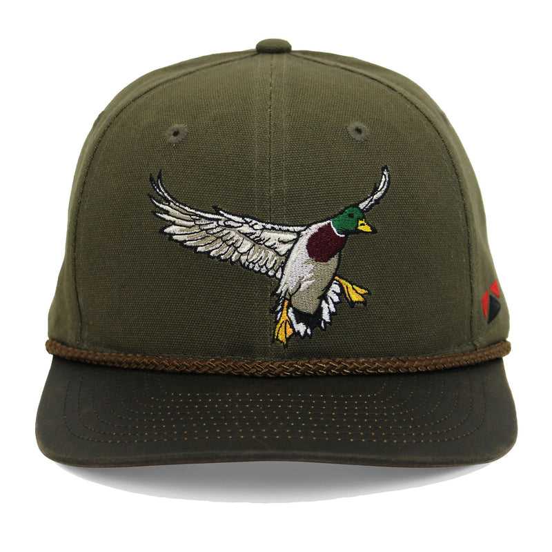 Load image into Gallery viewer, Canvas Mallard Drake Duck Hat with Wax Cloth Visor