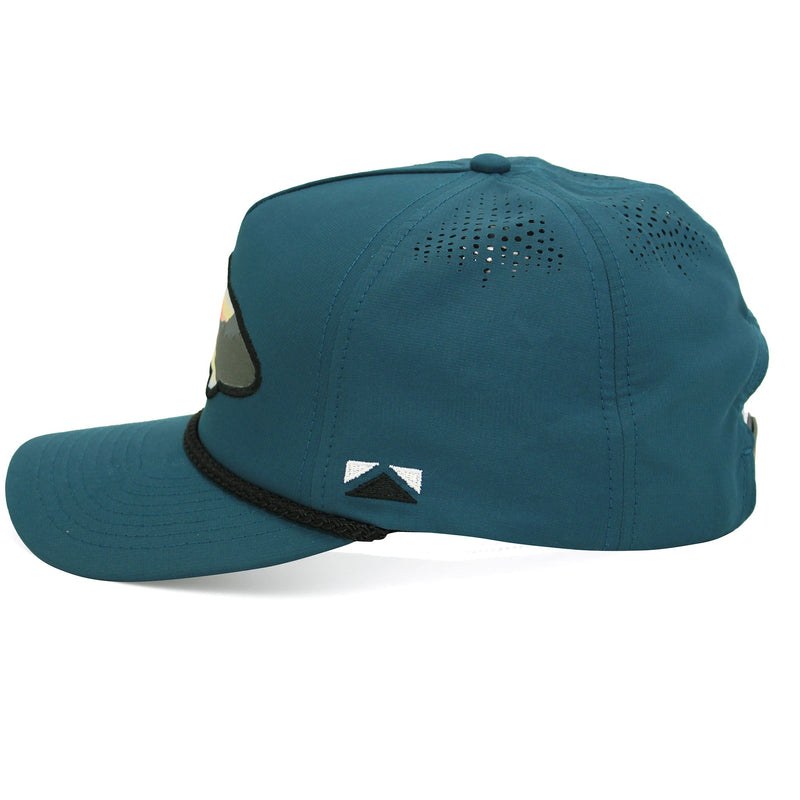 Load image into Gallery viewer, Sunset Fish Silhouette 5-Panel Performance Rope Cap