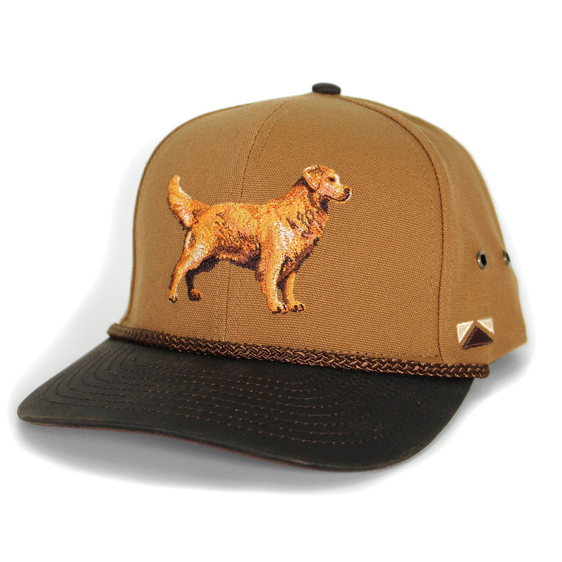 Load image into Gallery viewer, Canvas Golden Retriever Hat with Wax Cloth Visor
