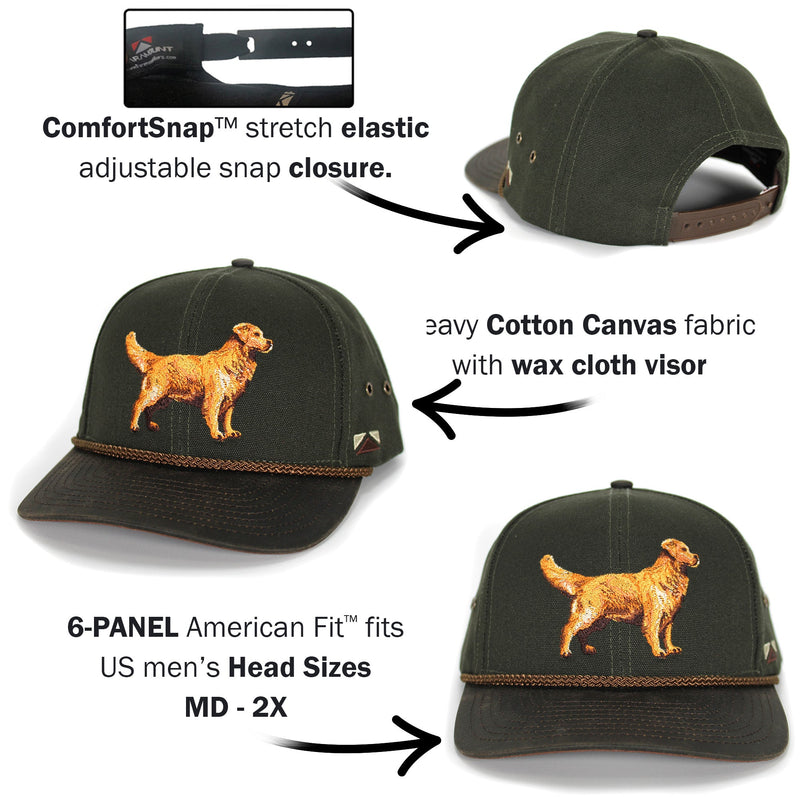 Load image into Gallery viewer, Canvas Golden Retriever Hat with Wax Cloth Visor