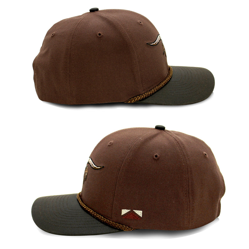 Load image into Gallery viewer, Longhorn 6-Panel Hat with Wax Cloth Visor