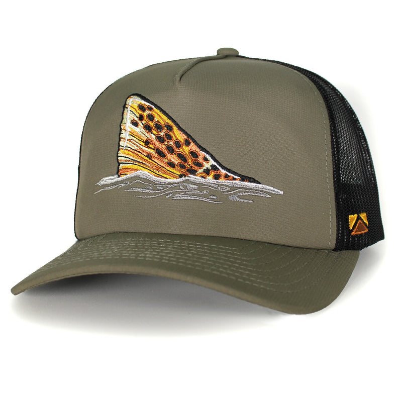 Load image into Gallery viewer, Brown Trout Tail Mesh Back 5-Panel