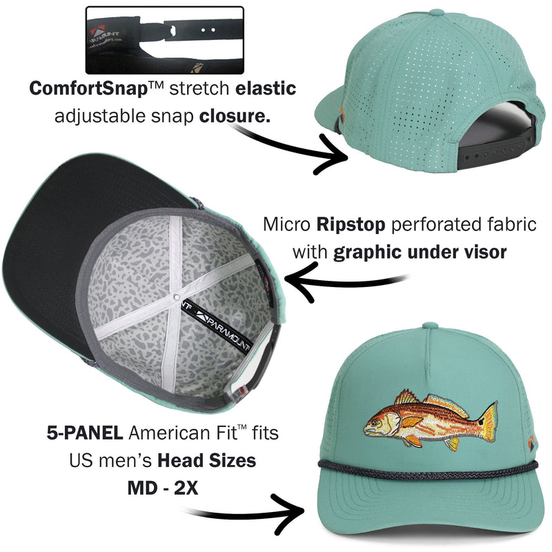 Load image into Gallery viewer, Redfish Perforated Performance Rope Cap