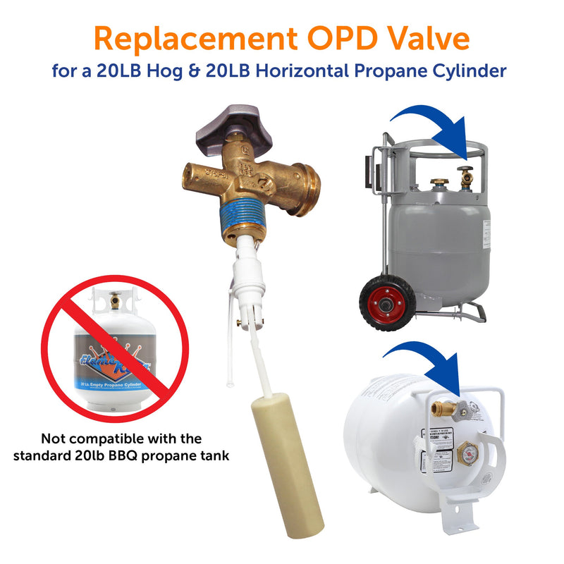Load image into Gallery viewer, Flame King 20lb OPD Valve For Hog or Horizontal Propane Cylinder