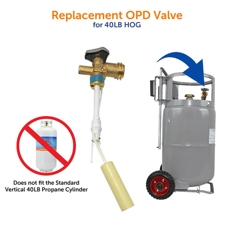 Load image into Gallery viewer, Flame King 40lb OPD Valve for Hog or Horizontal Propane Cylinder