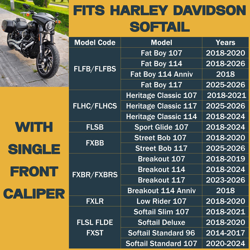 Load image into Gallery viewer, Harley-Davidson Softail 2014-2026 Ceramic Brake Pad Set – Single Front Caliper