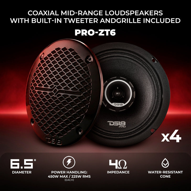 Load image into Gallery viewer, Pro Audio Speaker Bundle: 6.5" Midrange Coaxial Speakers with OEM Speaker Adapters, Amplifier, and Wiring Kit