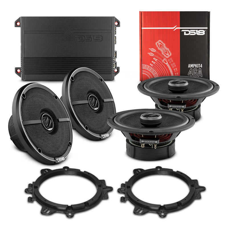 Load image into Gallery viewer, Car Audio Package: 6.5" Coaxial Speakers with OEM Speaker Adapters, Amplifier, and Installation Kit