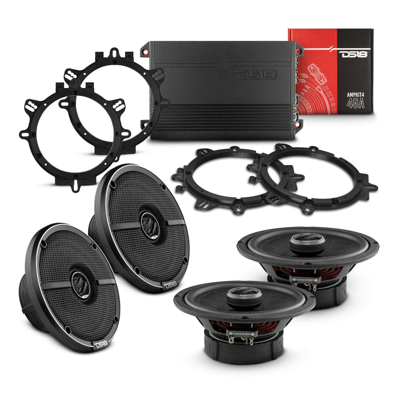 Load image into Gallery viewer, Car Audio Bundle: 6.5" Coaxial Speakers with OEM Speaker Adapters, Amplifier, and Installation Kit