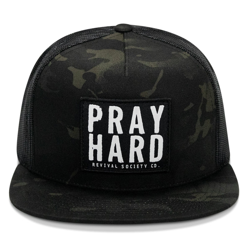Load image into Gallery viewer, Pray Hard Patch Flatbill Hat